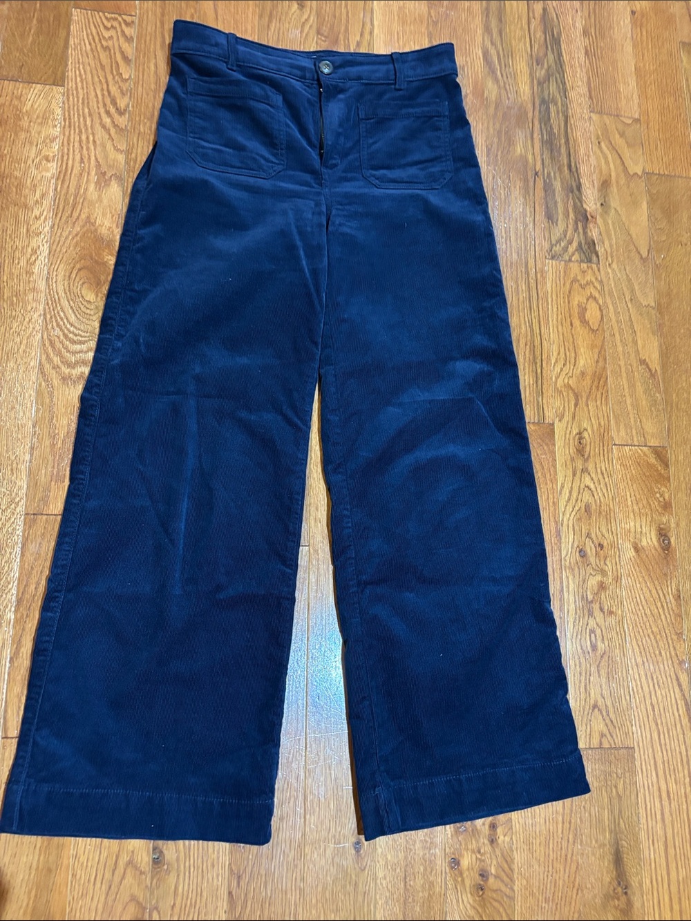 LOFT Navy Wide-Leg Corduroy Pants